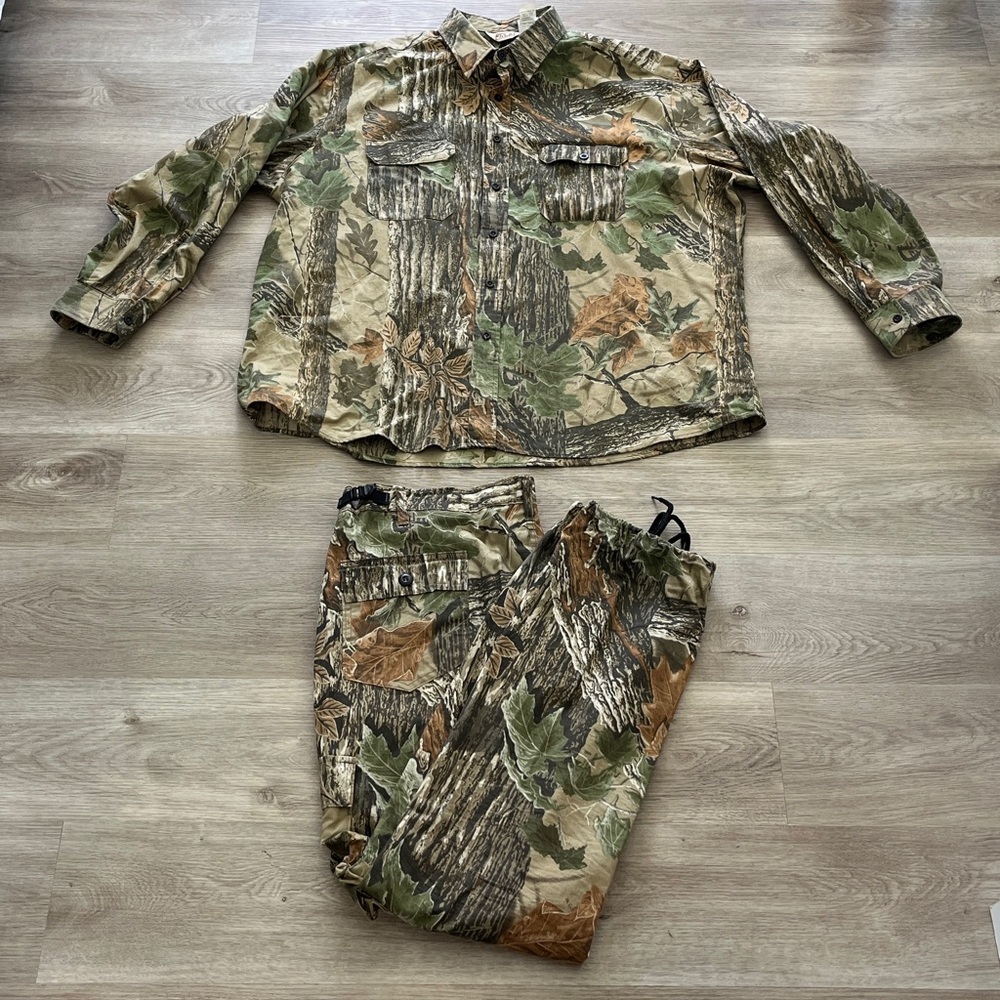 Mens XXL Vintage Walls Camo Realtree Hunting Button Long sleeve Shirt + Pants